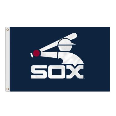 China Fast Delivery Durable 3X5 MLB Chicago Soxs Indoor Outdoor Banner CUSTOM White Flag Within 24 Hours for sale