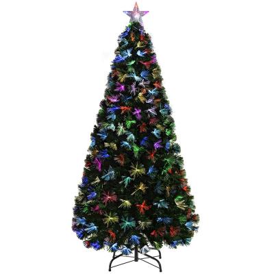 China PET/PVC/PE Artificial Christmas Tree With LED Light Fiber Optic Christmas Tree Green Pine Holiday Decoration for sale