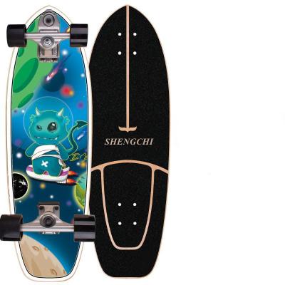 China Outdoor Activities Skateboard Fish Shape Canadian Deck Maple Land Surf Skateboard Extreme Sports Skateboard Land Cruiser for sale