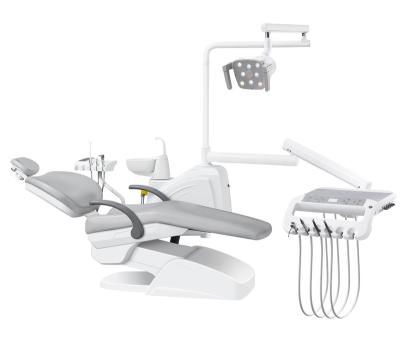 China Hot sale dental unit LED lamp metal dental chair with full set handpiede ultrasound scaler for sale