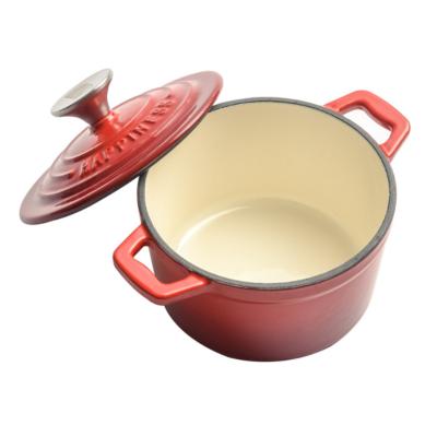 China Stocked 1L Small Dutch Oven Enameled Cast Iron Soup Pot With Lid Saucepan Casserole Kitchen Accessories Cooking Tools for sale