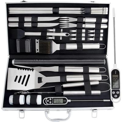 China Easily Cleaned 28pc Stainless Steel Grill Tool Kit For Outdoor Cooking Camping for sale