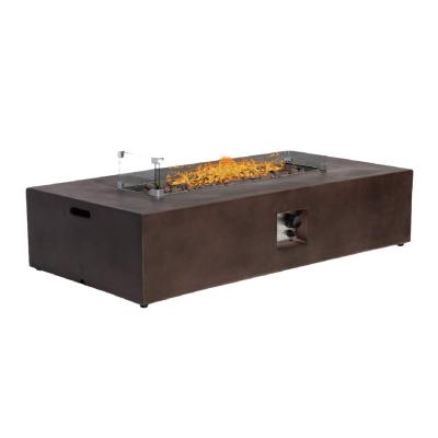 China Morden Outdoor Propane Fire Pit Table 50,000 Btu Patio Gas Fire Burning Table Dark Brown for sale