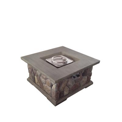 China Hot Sale Outdoor Stocked Gas Fire Pit Concrete Table Gas Burner Propane Fire Pit With MgO Top for sale