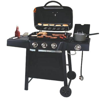 China Easily Assembled High Quality Outdoor Portable Vertical 3 Burner Gas Grill With Oven for sale