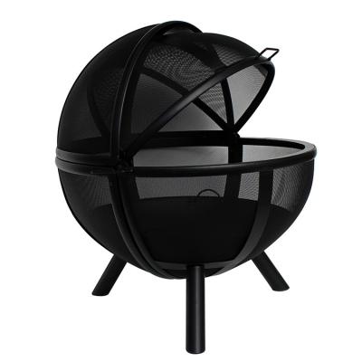 China Custom Steel Folding Fire Stocked Pit Ball Outdoor Steel Wood Burning Firepit Ball and Charcoal Stocked Poker Wood Burning Round for sale