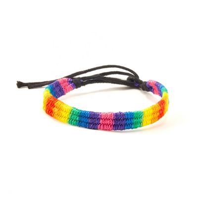 China Fashion Rinhoo Rainbow Bracelet Hand Made Bracelet Length Weaving Adjustable Bracelets For Women Girls Students for sale