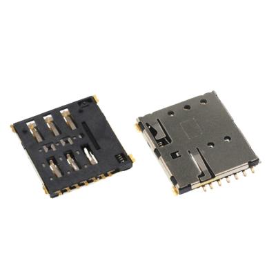 China H1.37 NANO Type SIM Push-Push H=1.35 6P With CD Pin Card Socket Connector for sale