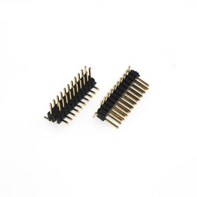 China High Temperature Double Row PCB Row Right Angle Restiance Pin Header Connector for sale