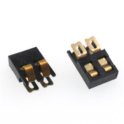 China Board To Board Mobile Phone Battery Holder 2 Pin PCB Mount 1.7mm Size 10U 2.0PH Gold Plating Lithium Battery Connector for sale