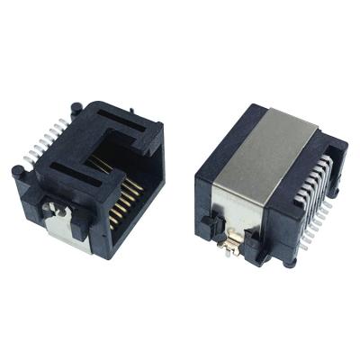 China audio & Seat H=8.6 Half Bag Belt Connector Rj45 8p8c SMT RJ45-A Video Type Network Port Socket Rj45 Half Bag Belt Connector for sale