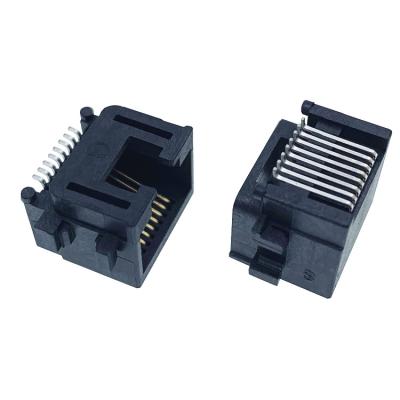 China audio & Video 1 Port Plastic Plug 8P8C SMT 8.65 8 Pin Phosphor Sunk Plate RJ45 Female Connector Rj45 Connector With Shield for sale