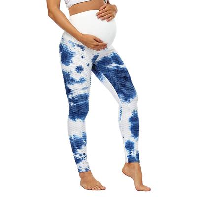 China Breathable Mesh Fabric Breathable Support Dyed Tie-Dye Fabric Maternity Leggings For Women Pregnancy Leggings Pants for sale