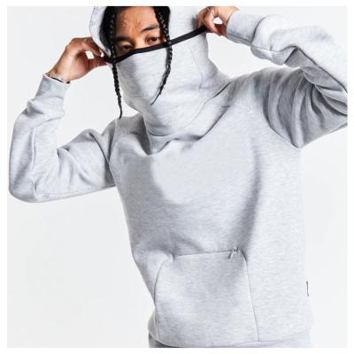 China New Arrival Cotton Streetwear Logo Collar Hoodie Facemask Breathable Custom Pullover Top With Kangaroo Pocket for sale