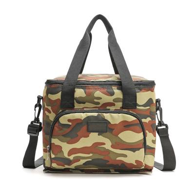 China Customized Shoulder Lunch Box Tote Bag Customized Camouflage Insulated Cooler Picnic Food Storage Bags for sale