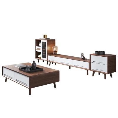 China 2022 New Design Modern Living Room MDF Wood Extendable With LED TV Light Stand for sale