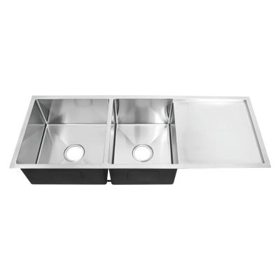 China Durable Modern Style Kitchen Sink With Drainboard Thick Panel 16 Gauge / Modern Kitchen Sink for sale