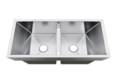 China Double Bowl Top Mount Stainless Steel Kitchen Sink With Quick Drain / Top Mount Kitchen Sink for sale