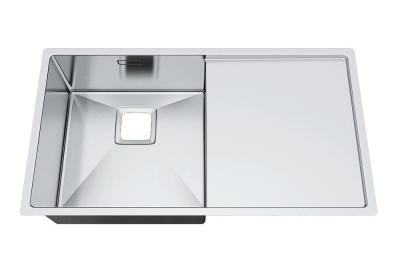 China Handcrafted Kitchen Sink With Drainboard Commercial Grade Brushed Finish / Free Standing Kitchen Sink for sale