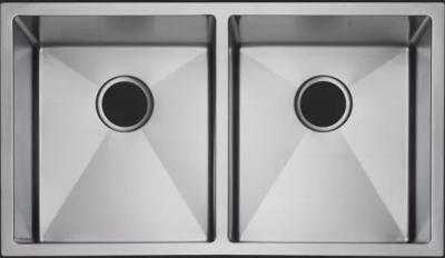 China Square Undermount Stainless Steel Kitchen Sink /  Double Bowl Topmount Home Kitchen Sinks for sale