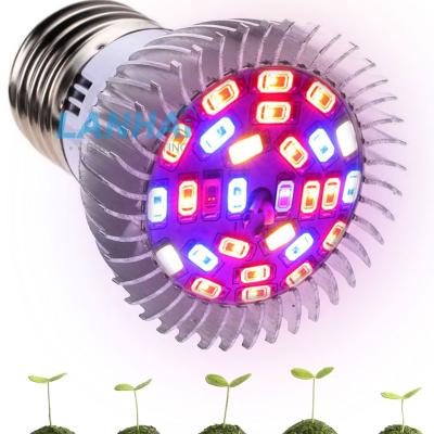 China Seed Starting Full Spectrum 28W LED Grow Lamp E27 E14 GU10 Base Cup 110V 230V SMD5730 28 LED Bulb Plant Lamp Inoor Light House for sale