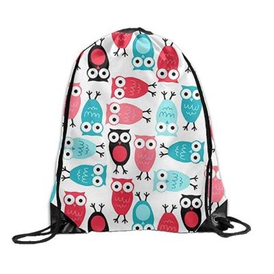 China Custom Drawstring Bags Eco-friendly Reusable With Logo Waterproof Drawstring Backpack Nylon Drawstring Bag for sale