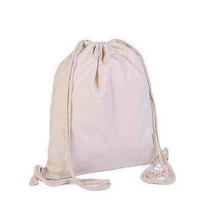 China Factory audit reusable eco backpack canvas cotton eco-friendly drawstring bag for sale