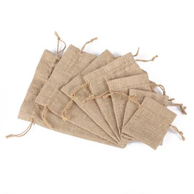 China Wholesale Recyclable Recycled Canvas Drawstring Bag Jewelry Pouch Hemp Hessian Burlap Sack Shopping Bag for sale