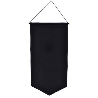 China Black Enamel Hanging Pin Banners Blank Canvas Pennant Flag for DIY Nursery Canvas Banner Natural Canvas Flag for sale