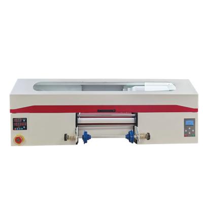 China Garment Shops Large Format A2 A3 42Cm DTF UV A B Film Tx800 Printhead Crystal Logo Roll To Roll DTF Sticker UV Printer With Laminator for sale