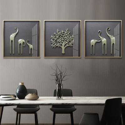 China 3D Large Size Black Wall Hanging Art Painting Wooden Frame Certificate Carving Wall Art For Hotel Interior Decor for sale