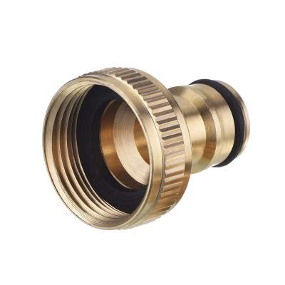 China Brass Garden 3/4 Inch Threaded Nipple Garden Hose Pipe Faucet Watering Connector for sale