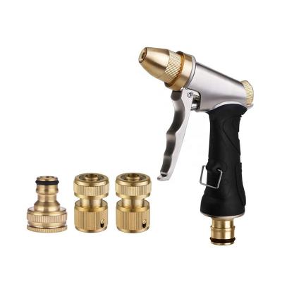 China Variable Flow Control Garden Water Trigger Spray Gun and Hose Connector Set for sale