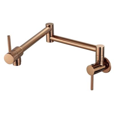 China Cold Single Hole Single Hole Sink Faucet Wall Mounted Foldable Pot Filler Faucet Taps Sense Faucets Rotate Spout Chrome Gold Folding Brass for sale