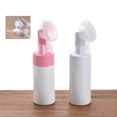 China Household Products 150ml Empty Facial Cleanser Bottle Foaming Foaming Gel Foam Facial Hand Wash Bottle With Brush for sale