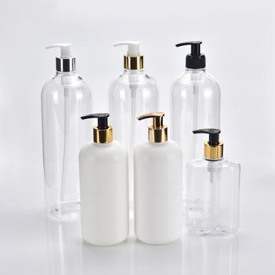 China Household products 1000ml 1 lit empty plastic pet lotion pump shampoo bottle lucury plastic with tops for sale