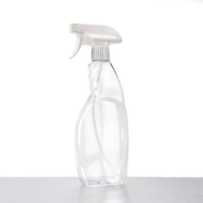 China Household Products 500ml Clear Transparent Pet Trigger Spray Glass Cleaning Detergent Bottles 500ml for sale