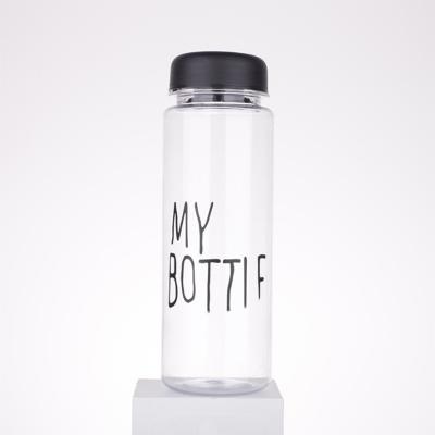 China 500ml sport sustainable plastic water juice my bottle water bottle PET free mybottle with logo printing for sale