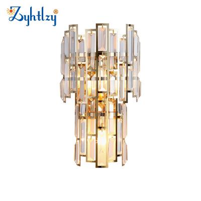 China Lighting Functions China Manufacturer Wall Lamp Stainless Steel Gold Crystal Nordic Creative Led Indoor Light For Near Bedroom Hotel Home for sale