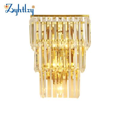 China Lighting Modern Luxury Classic Gold Wall Light Rectangle Rectangle Decorative Indoor Wall Lamp For Bedroom Living Room Hotel for sale