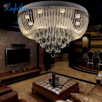 China Surface Mounted Luxury High Quality Contemporary Crystal Chandelier K9 Raindrop Crystal Ceiling Lamp For Bedroom Living Room for sale