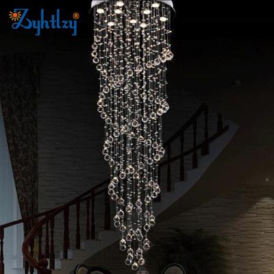 China Modern Modern Double Spiral Raindrop Crystal Chandelier Customize Artistic Pendant Light Chandelier For Hotel Project Living Room Villa for sale