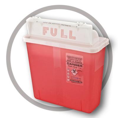 China 4.6 Litre Sharps disposal container, Sliding Lid, Red,Sharps Container  | WinnerCare for sale