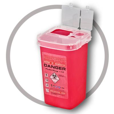 China 1 Litre Sharps disposal container, Sliding Lid, Red,Sharps Container  | WinnerCare for sale