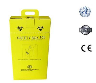 China 10L Safety box, Disposable Medical Cardboard Safety Box, Safety Box For Syringe,Needles and sharps, 10 Liters for sale