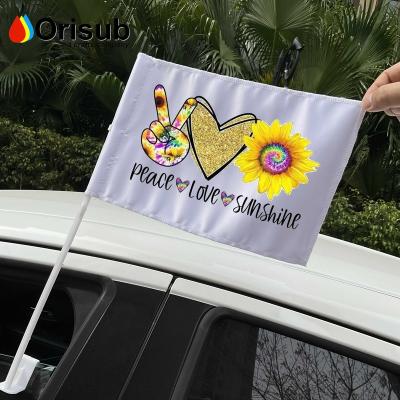 China Custom Sports And Games Polyester White Car Flag Printing Sublimation for sale