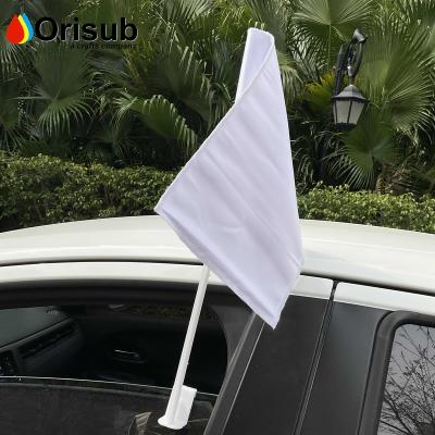 China Sports And Games Orisub Personalized Double Sided White Car Flag With Pole Sublimation for sale