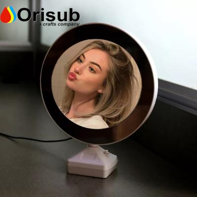 China Modern round magic mirror photo frame for sublimation for sale