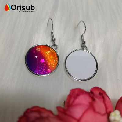 China Blank For Printable Round Sublimation Metal Stud Earrings For Men for sale