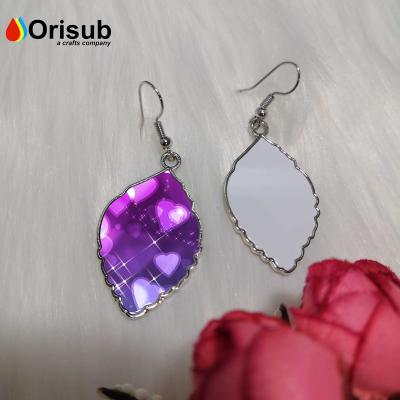 China Blank For Sublimation Fashion Custom Metal Foil Shaped Earrings Sublimation For Girls for sale